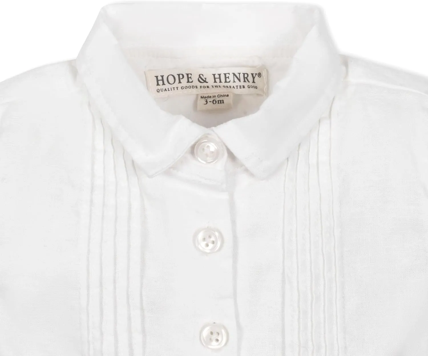 Hope & Henry Layette Organic Cotton Woven Button Front Romper