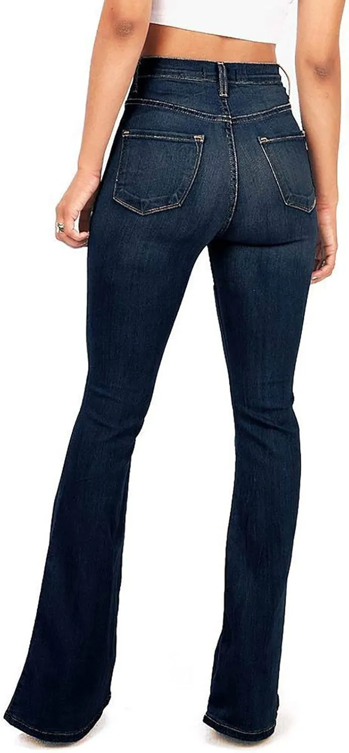 Jeans for Women Casual High Waisted Jeans Stretch Wide Leg Loose Denim Pants with Pockets