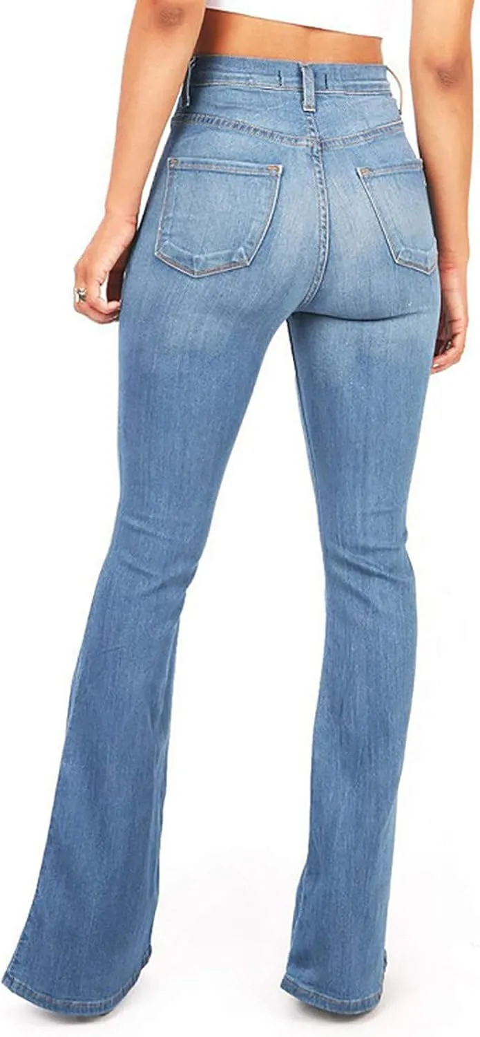 Jeans for Women Casual High Waisted Jeans Stretch Wide Leg Loose Denim Pants with Pockets