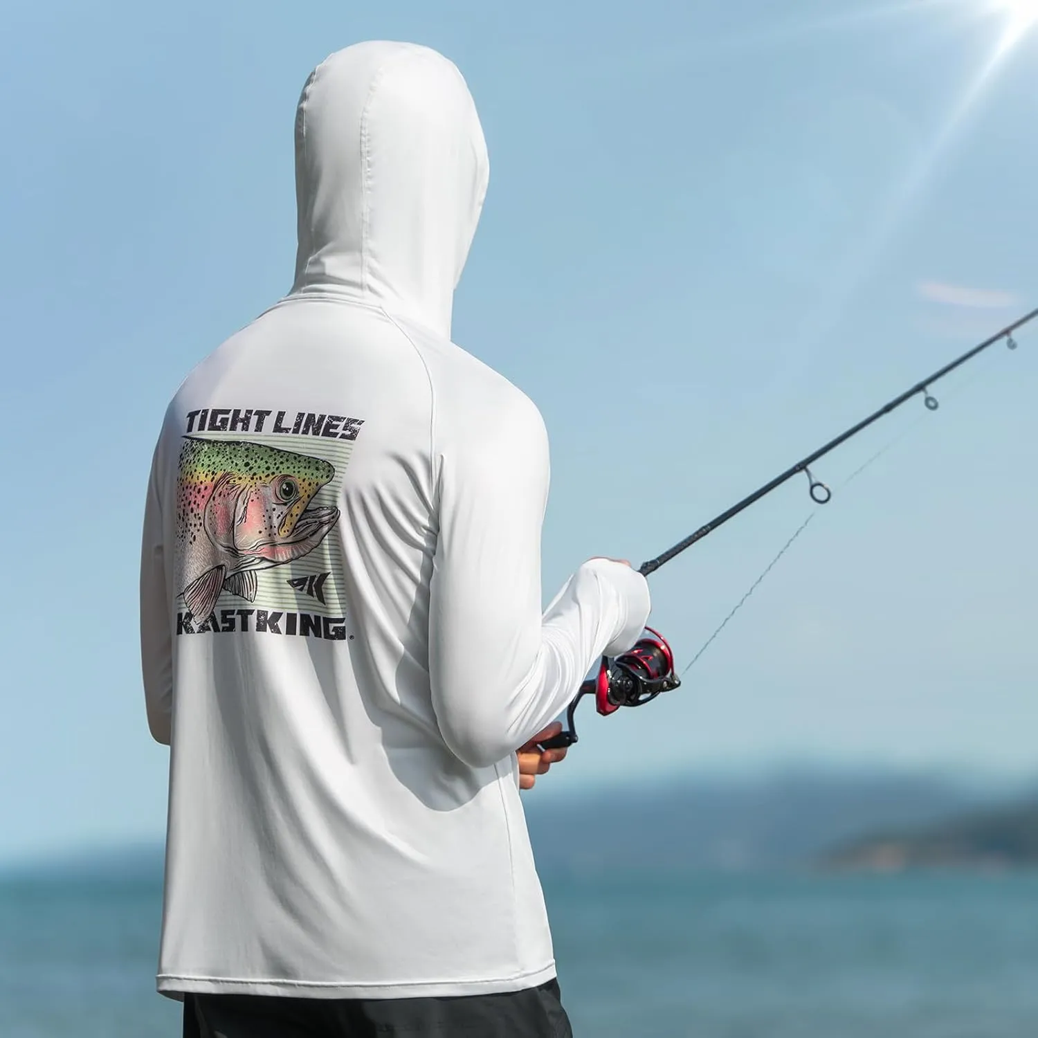KastKing Sun Tamer Performance Fishing Hoodie, UPF 50 Sun Protection Shirt, Built-in Neck Gaiter, HYDROCOOLING Cooling Fabric