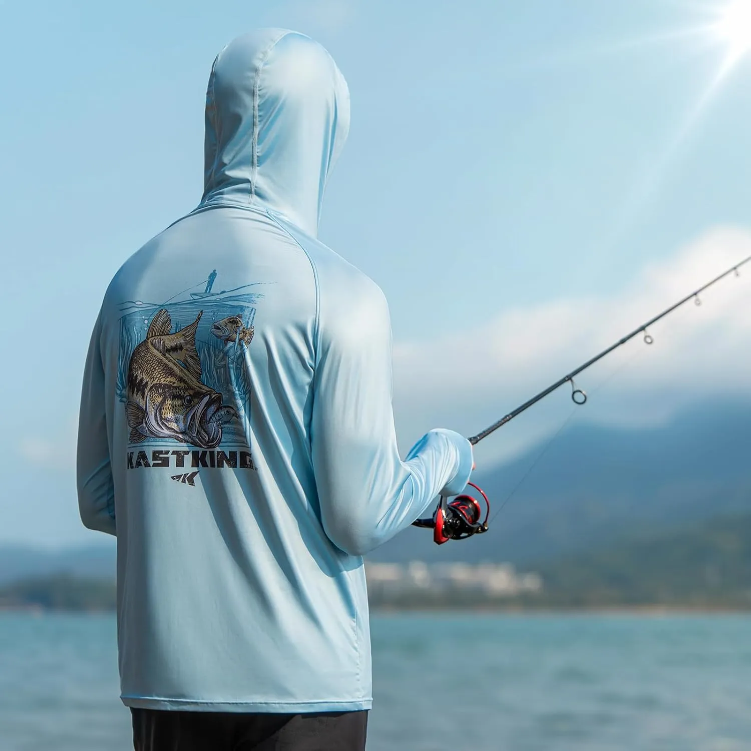 KastKing Sun Tamer Performance Fishing Hoodie, UPF 50 Sun Protection Shirt, Built-in Neck Gaiter, HYDROCOOLING Cooling Fabric