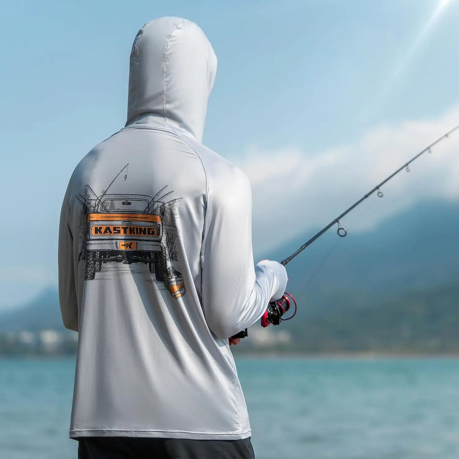 KastKing Sun Tamer Performance Fishing Hoodie, UPF 50 Sun Protection Shirt, Built-in Neck Gaiter, HYDROCOOLING Cooling Fabric