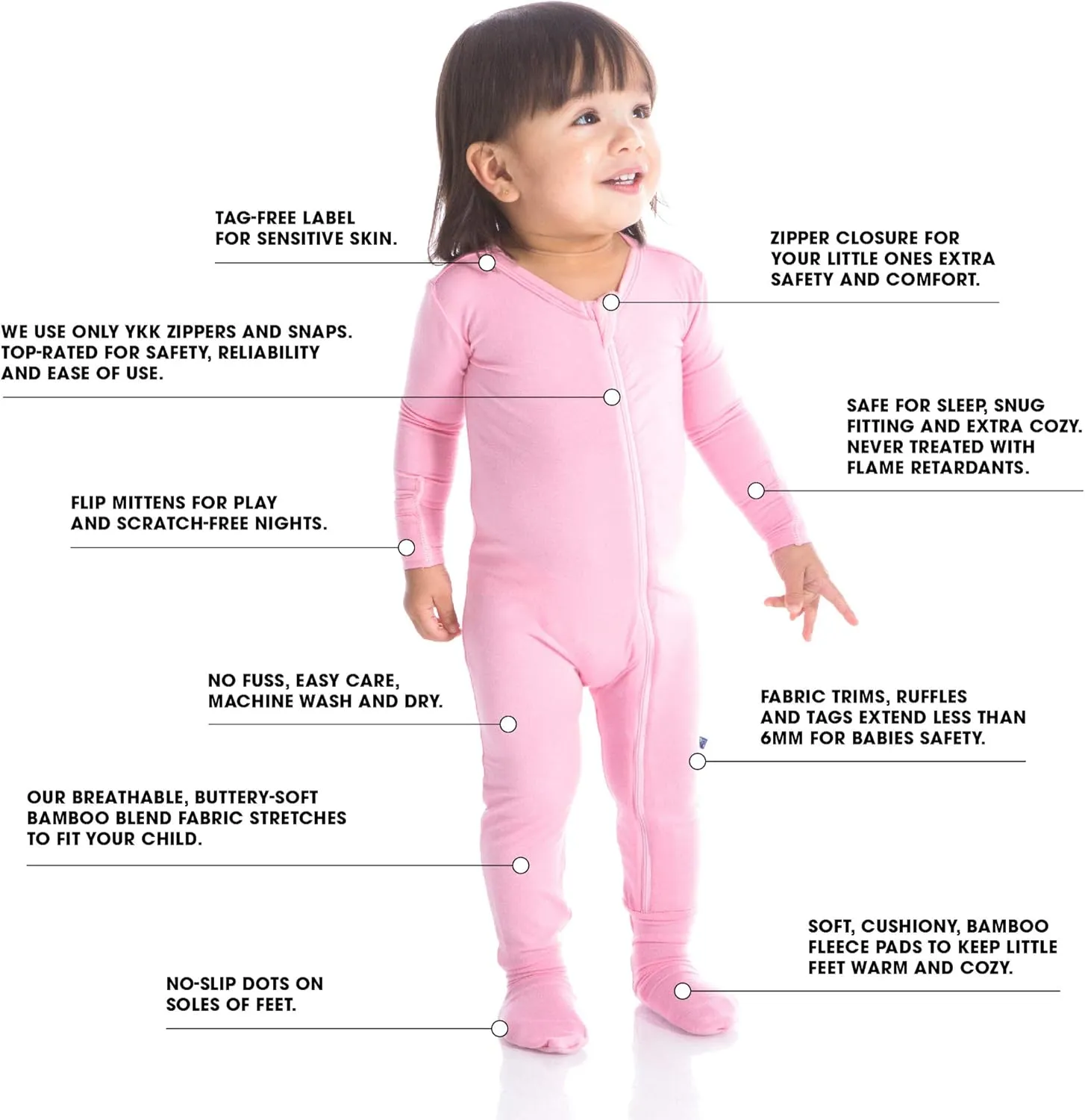 KicKee Holiday Theme Zipper Footie – Festive Viscose from Bamboo Baby Pajamas – One-Piece Sleepwear for Winter Nights