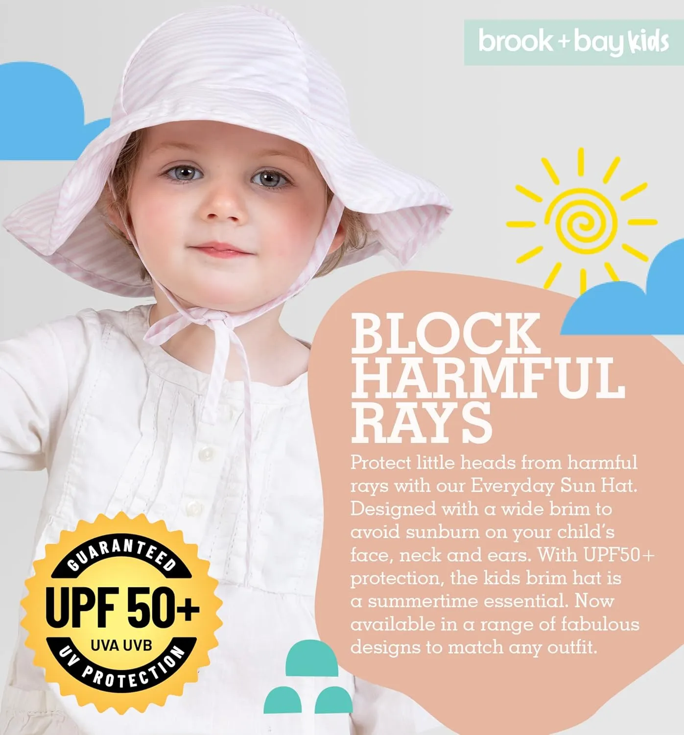 Kids Sun Hat - Toddler Beach Hat, Girls Sun Hat, Sun Hat Toddler, Kids Beach Hat - Kids Sun Hat Boys & Girls with Wide Brim