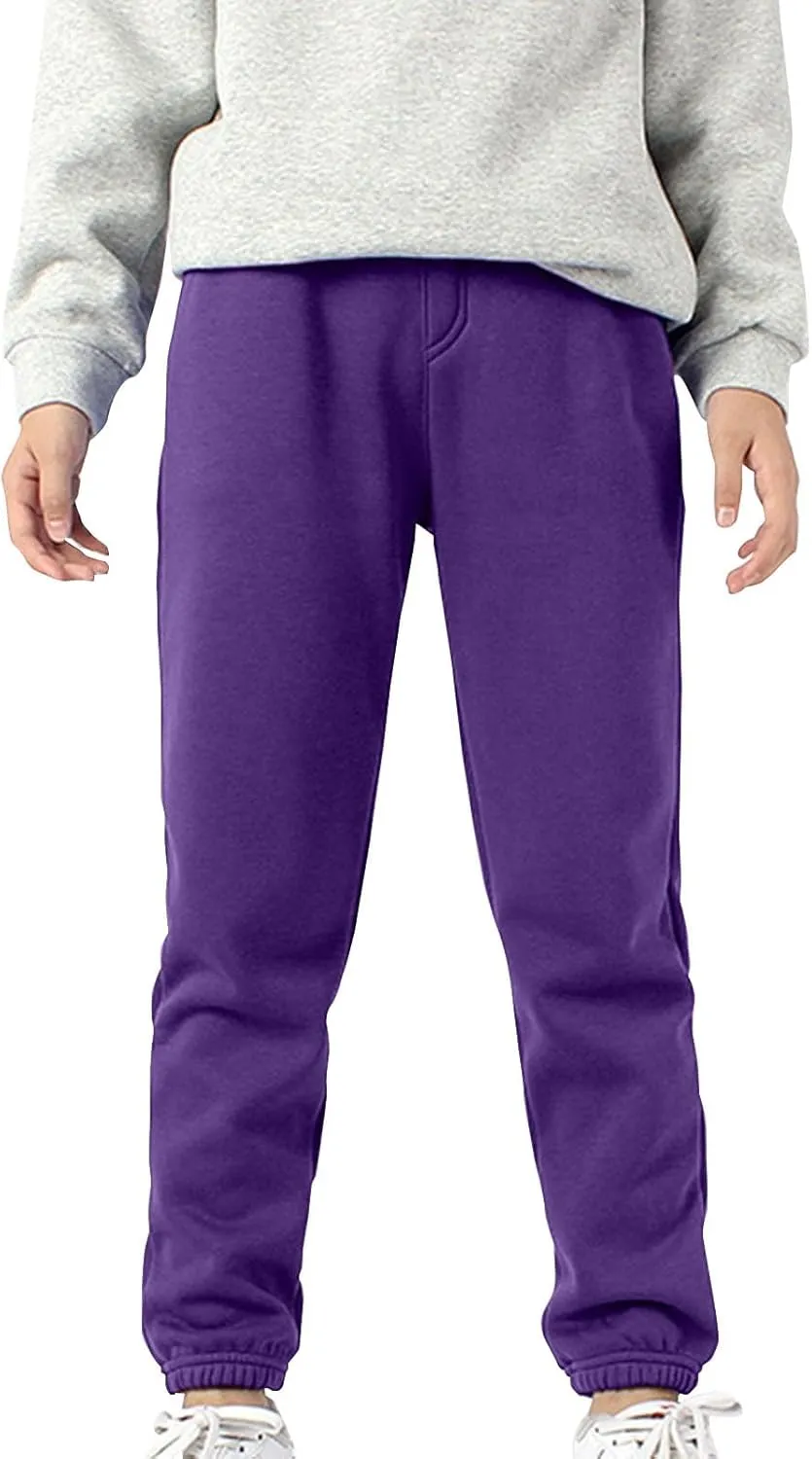 Kids Unisex Cotton Sweatpants Drawstring Plain Jogger Pants for Boys Girls Soft Pull-on Athletic Bottom Baby Boys Pants