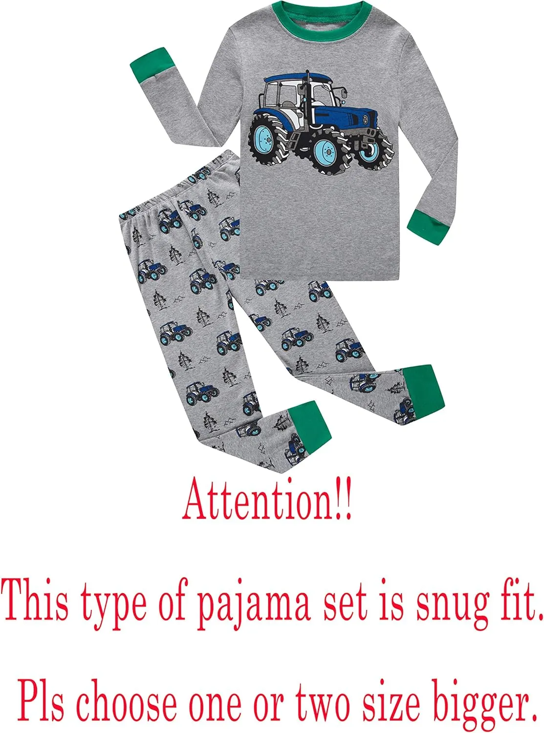 KikizYe Little Big Boys Girls Pajamas Set Kids PJs 100% Cotton Sleepwear