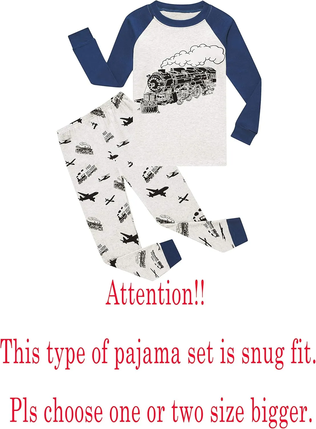 KikizYe Little Big Boys Girls Pajamas Set Kids PJs 100% Cotton Sleepwear