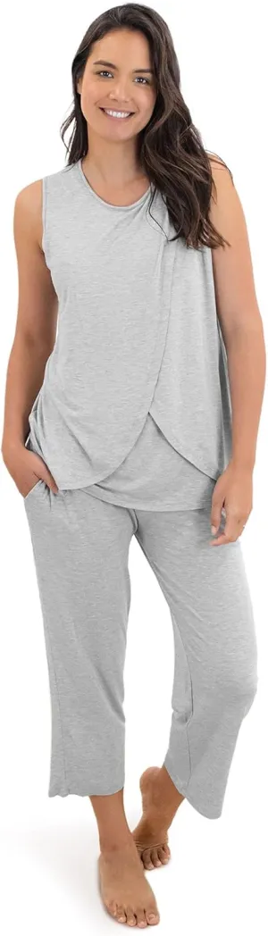 Kindred Bravely Tulip Hem Short Sleeve Maternity Pajama Lounge Set