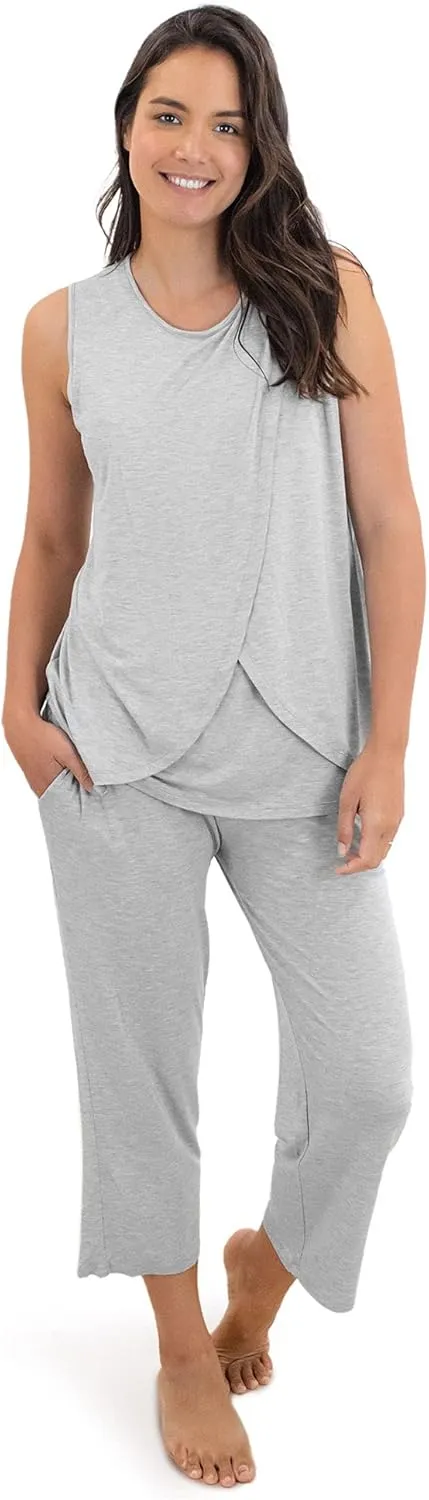 Kindred Bravely Tulip Hem Short Sleeve Maternity Pajama Lounge Set