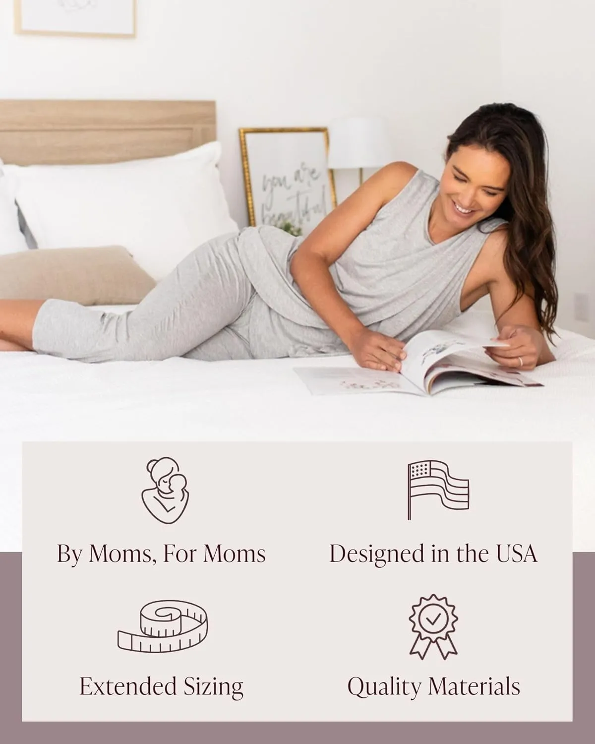 Kindred Bravely Tulip Hem Short Sleeve Maternity Pajama Lounge Set