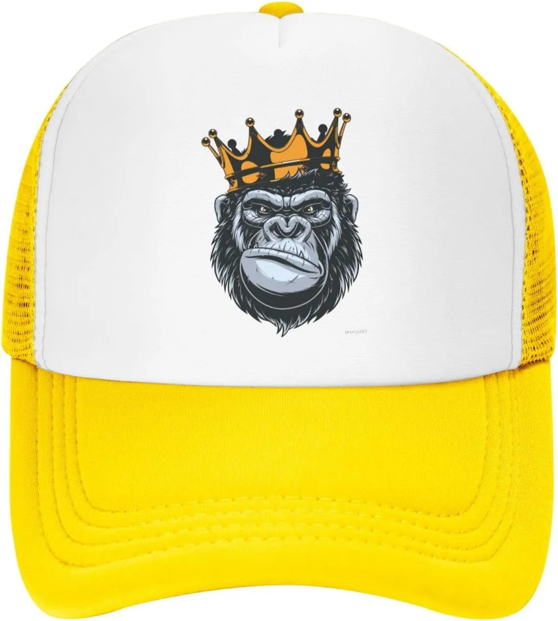 King Gorilla Ape Monkey Aldult Baseball Cap Mesh Trucker Hat Adjustable Sun Protection Snapback Hat Unisex Black