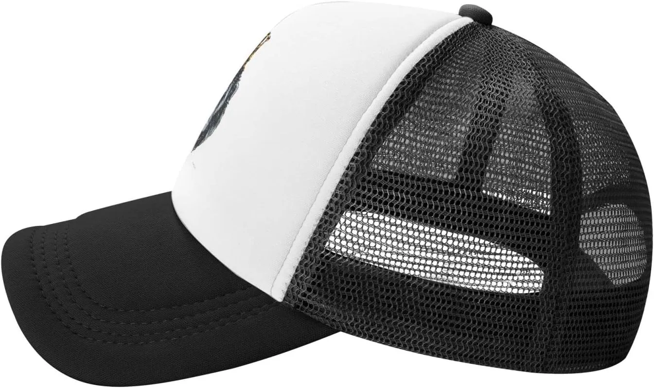 King Gorilla Ape Monkey Aldult Baseball Cap Mesh Trucker Hat Adjustable Sun Protection Snapback Hat Unisex Black