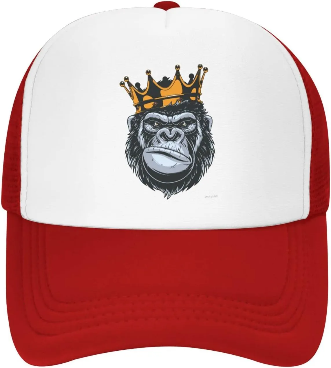 King Gorilla Ape Monkey Aldult Baseball Cap Mesh Trucker Hat Adjustable Sun Protection Snapback Hat Unisex Black