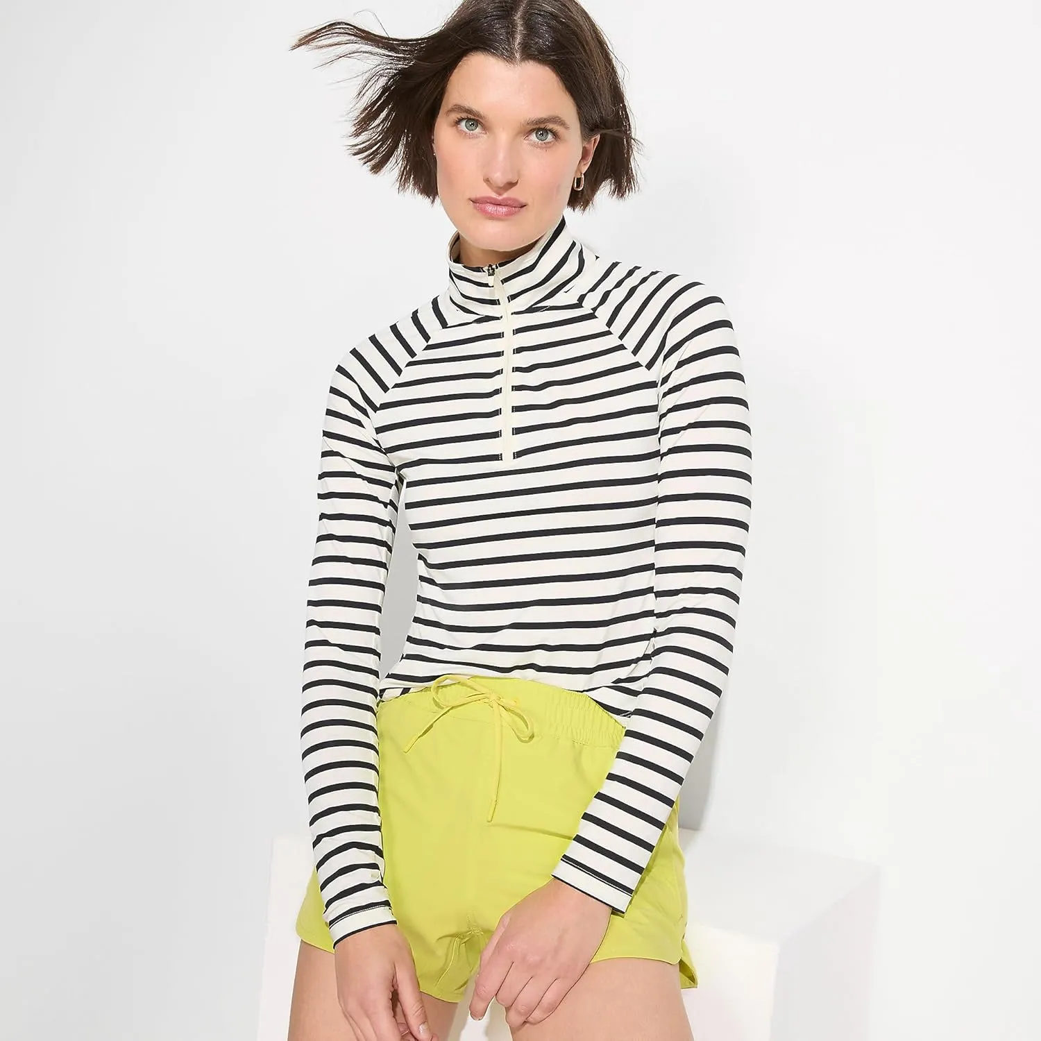 Lands' End Women's Long Sleeve Rash Guard Cover-up UPF 50