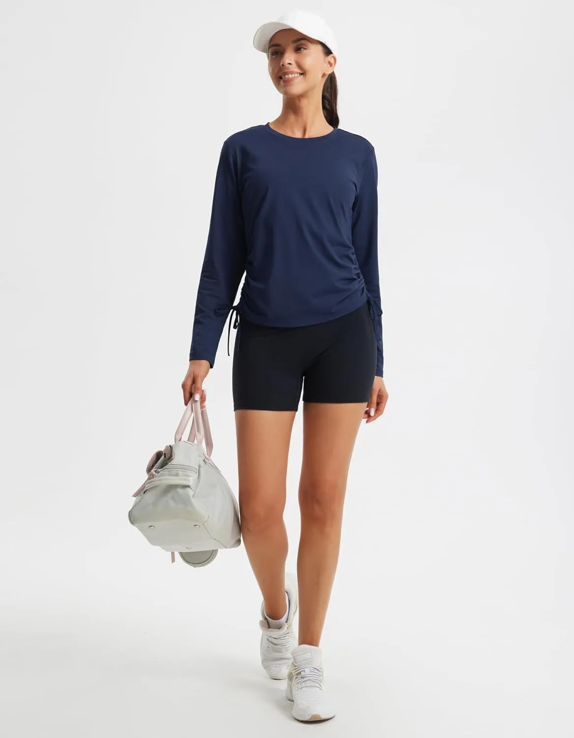 Libin Women's Long Sleeve Workout Tops UPF 50  Sun Protection Shirts Open Back Quick Dry Athletic Yoga Running T Shirt