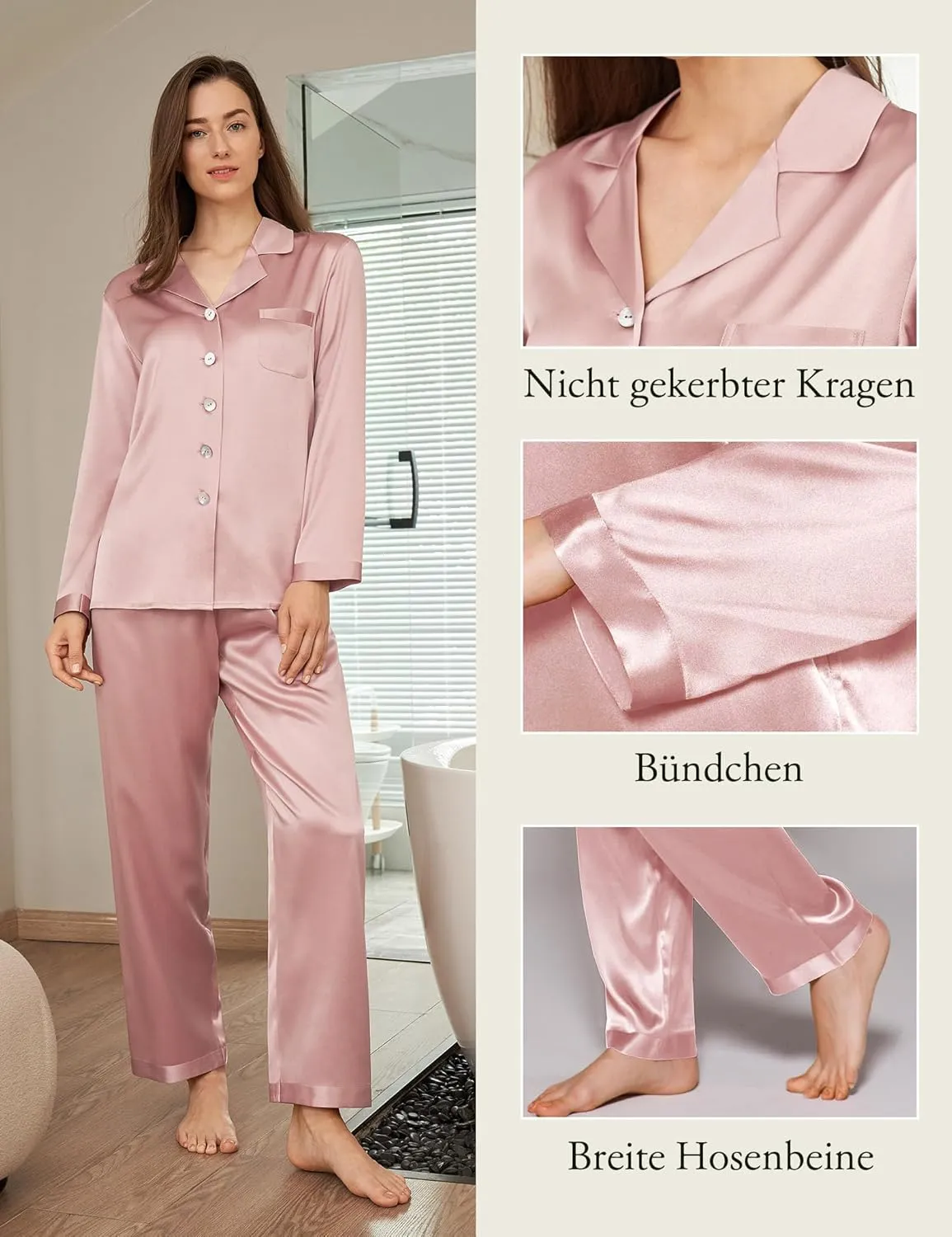LilySilk Silk Pajamas for Women Pure Full Length Long 22 Momme 100% Mulberry Silk Luxury