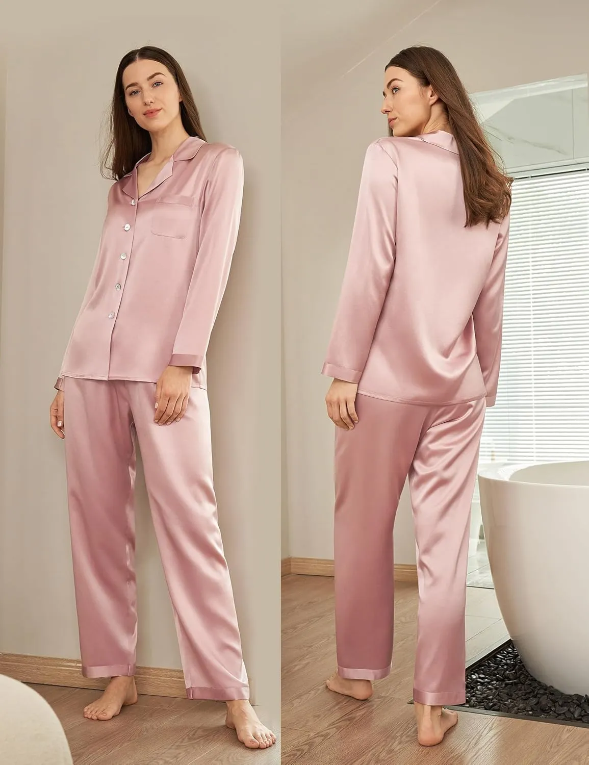 LilySilk Silk Pajamas for Women Pure Full Length Long 22 Momme 100% Mulberry Silk Luxury