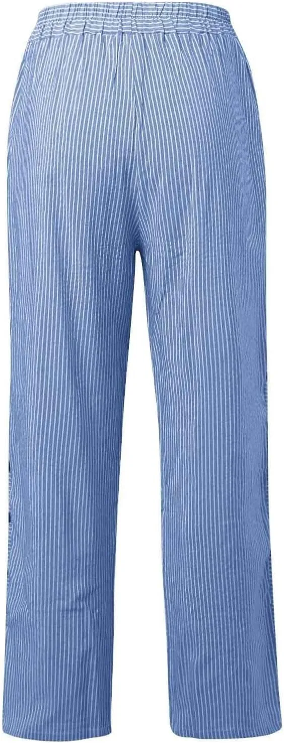 Linen Pants for Women, Peasant Pants Casual Straight Leg Linen Breathable Lounge