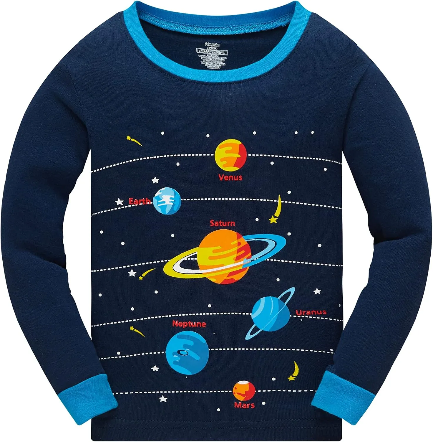 Little Boy Space Pajama Set 100% Cotton Dinosaur Sleepwear Long Sleeve Pjs 3-7T
