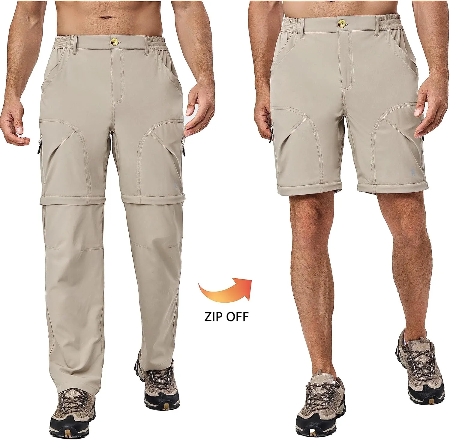 Little Donkey Andy Men's Stretch Convertible Pants Zip-Off Lightweight Quick-Dry Hiking Fishing Travel Pants