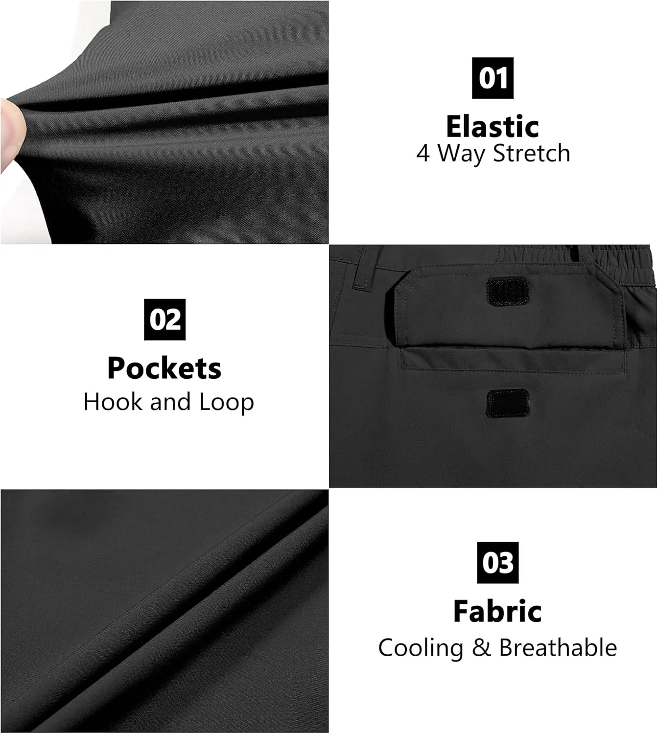 Little Donkey Andy Men's Stretch Convertible Pants Zip-Off Lightweight Quick-Dry Hiking Fishing Travel Pants