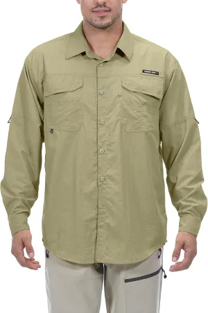 Little Donkey Andy Men's UPF 50  UV Protection Shirt, Long Sleeve Fishing Hiking Shirt