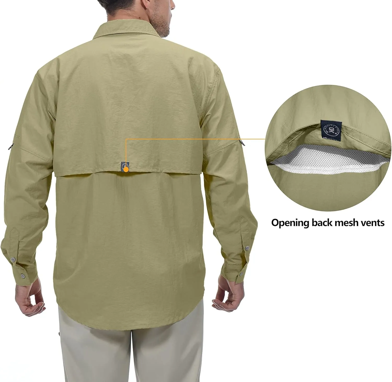 Little Donkey Andy Men's UPF 50  UV Protection Shirt, Long Sleeve Fishing Hiking Shirt