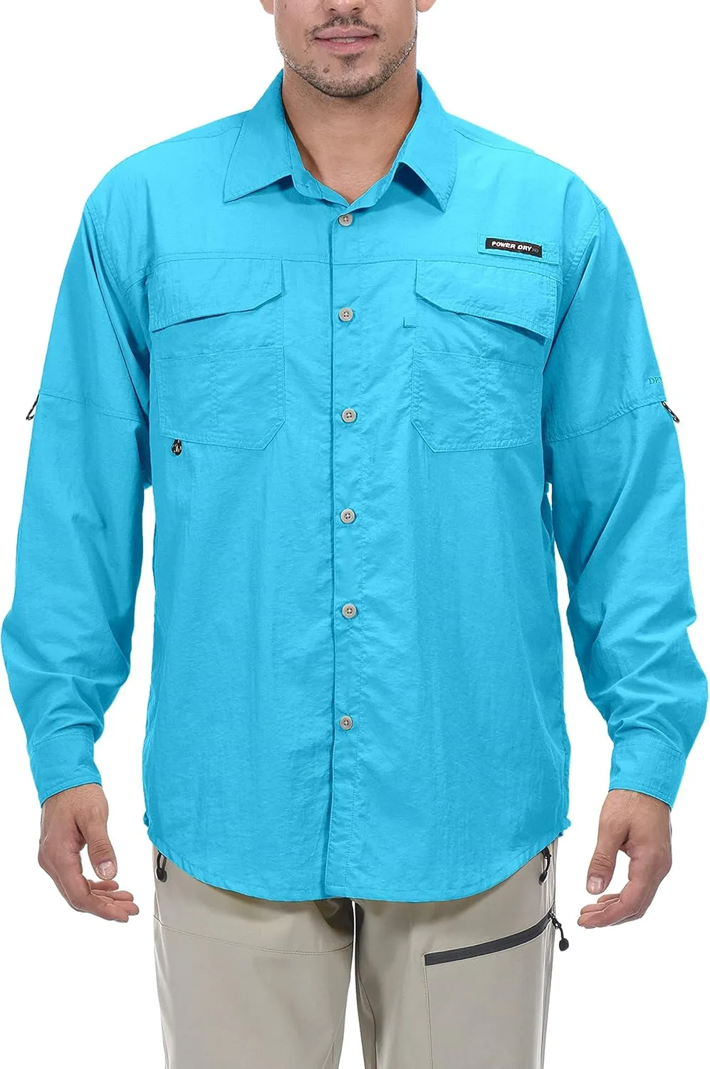 Little Donkey Andy Men's UPF 50  UV Protection Shirt, Long Sleeve Fishing Hiking Shirt