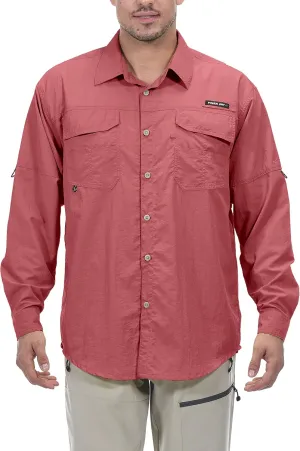 Little Donkey Andy Men's UPF 50  UV Protection Shirt, Long Sleeve Fishing Hiking Shirt