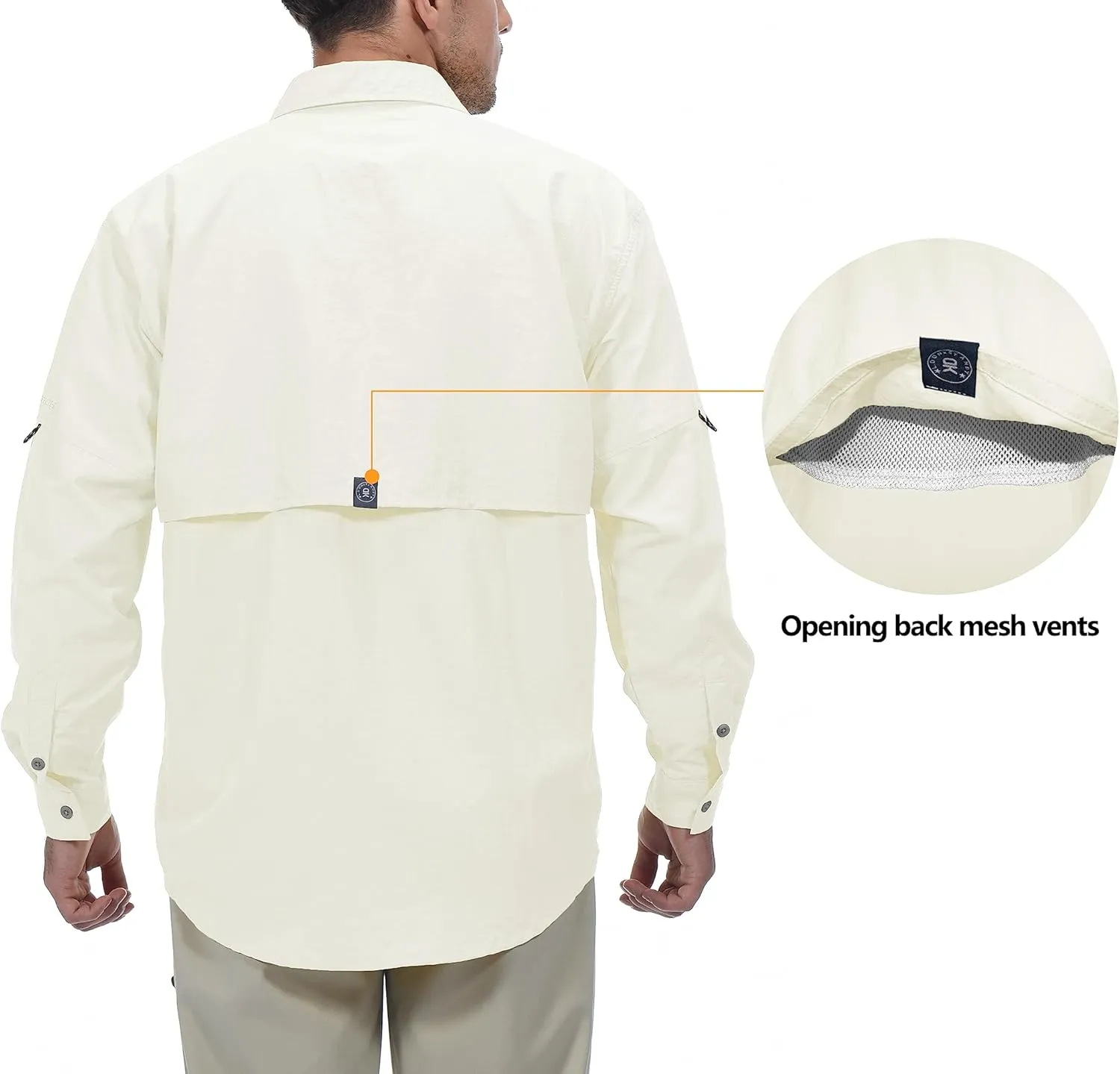 Little Donkey Andy Men's UPF 50  UV Protection Shirt, Long Sleeve Fishing Hiking Shirt