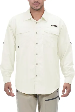 Little Donkey Andy Men's UPF 50  UV Protection Shirt, Long Sleeve Fishing Hiking Shirt