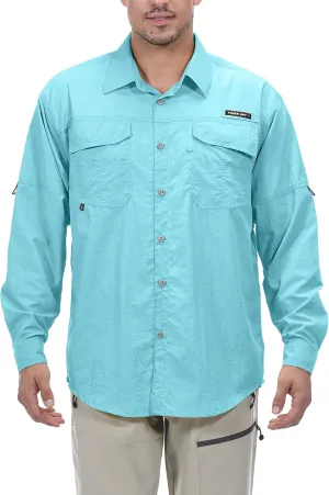 Little Donkey Andy Men's UPF 50  UV Protection Shirt, Long Sleeve Fishing Hiking Shirt