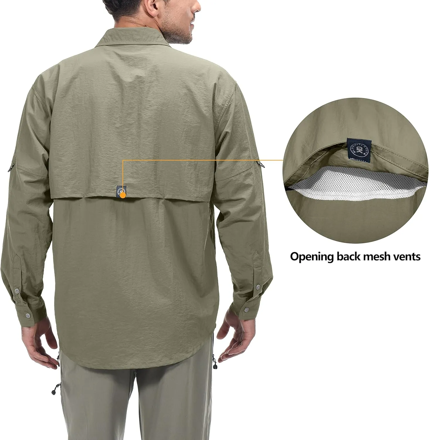 Little Donkey Andy Men's UPF 50  UV Protection Shirt, Long Sleeve Fishing Hiking Shirt