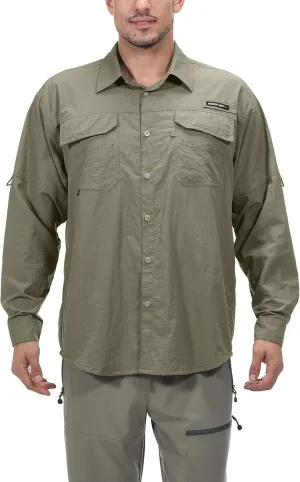 Little Donkey Andy Men's UPF 50  UV Protection Shirt, Long Sleeve Fishing Hiking Shirt