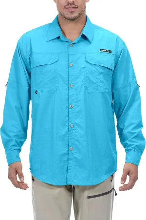 Little Donkey Andy Men's UPF 50  UV Protection Shirt, Long Sleeve Fishing Hiking Shirt
