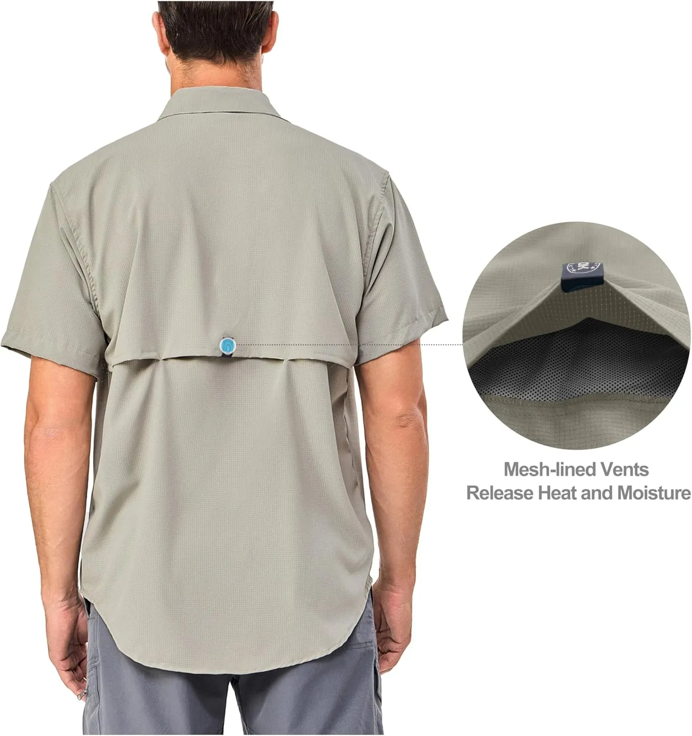 Little Donkey Andy Men's UPF 50 UV Protection Shirt, Ultra-Breathable Short Sleeve Fishing Hiking Shirts