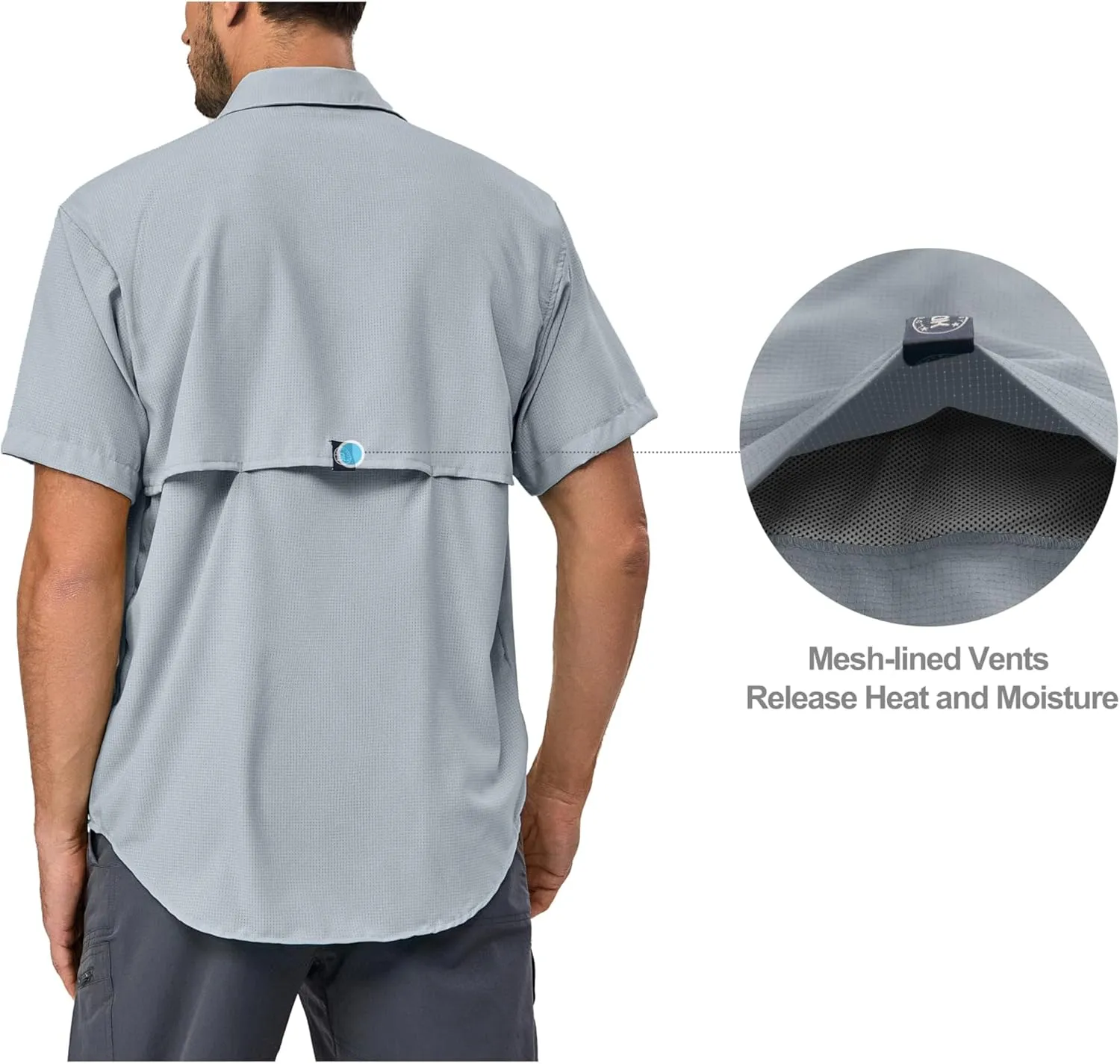 Little Donkey Andy Men's UPF 50 UV Protection Shirt, Ultra-Breathable Short Sleeve Fishing Hiking Shirts