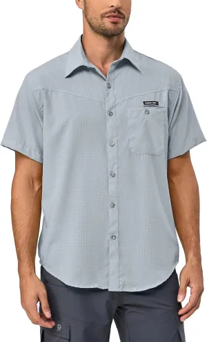 Little Donkey Andy Men's UPF 50 UV Protection Shirt, Ultra-Breathable Short Sleeve Fishing Hiking Shirts