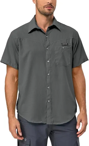 Little Donkey Andy Men's UPF 50 UV Protection Shirt, Ultra-Breathable Short Sleeve Fishing Hiking Shirts