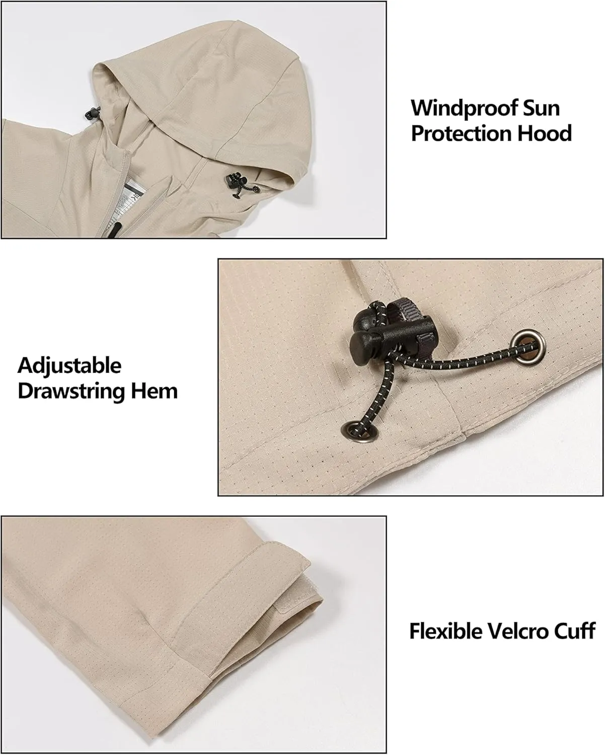 Little Donkey Andy Women's Sun Protection Hoodie Jackets Long Sleeve UPF50  Shirts Hiking Travel Camp Air Holes Full Zip