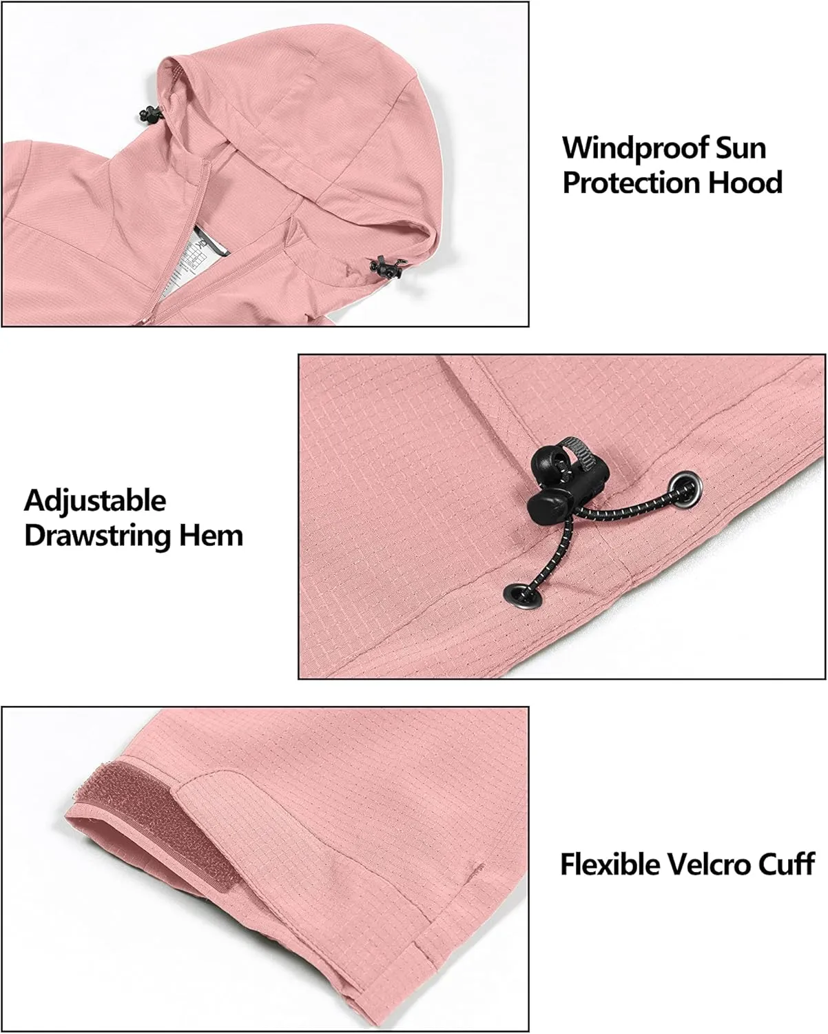 Little Donkey Andy Women's Sun Protection Hoodie Jackets Long Sleeve UPF50  Shirts Hiking Travel Camp Air Holes Full Zip