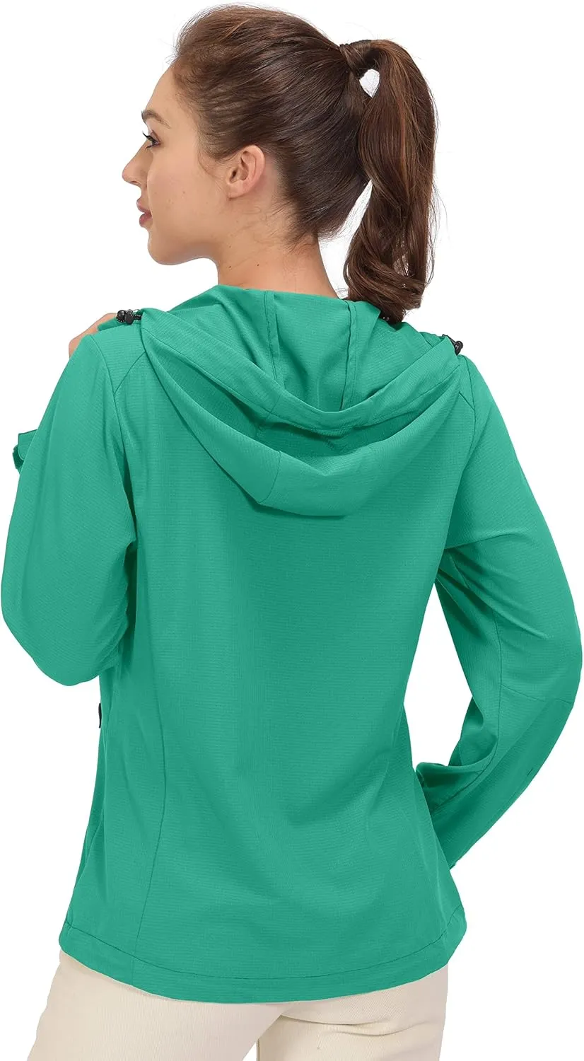 Little Donkey Andy Women's Sun Protection Hoodie Jackets Long Sleeve UPF50  Shirts Hiking Travel Camp Air Holes Full Zip