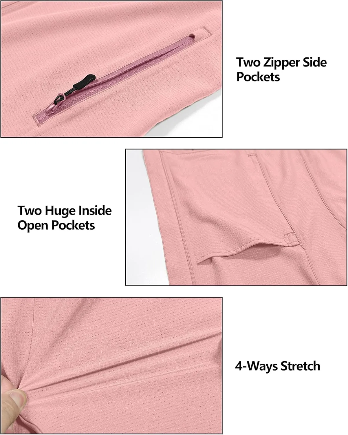 Little Donkey Andy Women's Sun Protection Hoodie Jackets Long Sleeve UPF50  Shirts Hiking Travel Camp Air Holes Full Zip