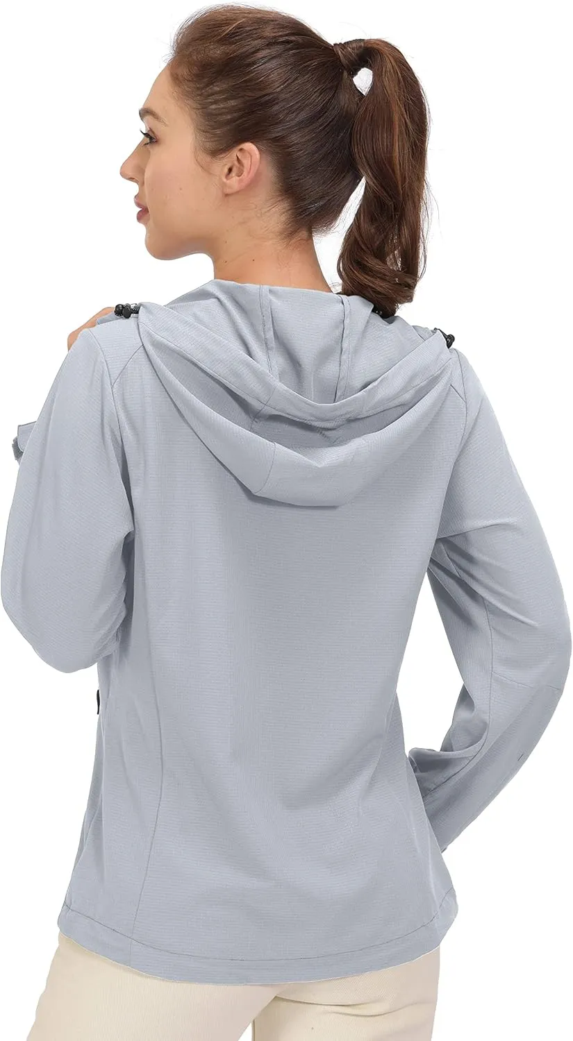 Little Donkey Andy Women's Sun Protection Hoodie Jackets Long Sleeve UPF50  Shirts Hiking Travel Camp Air Holes Full Zip