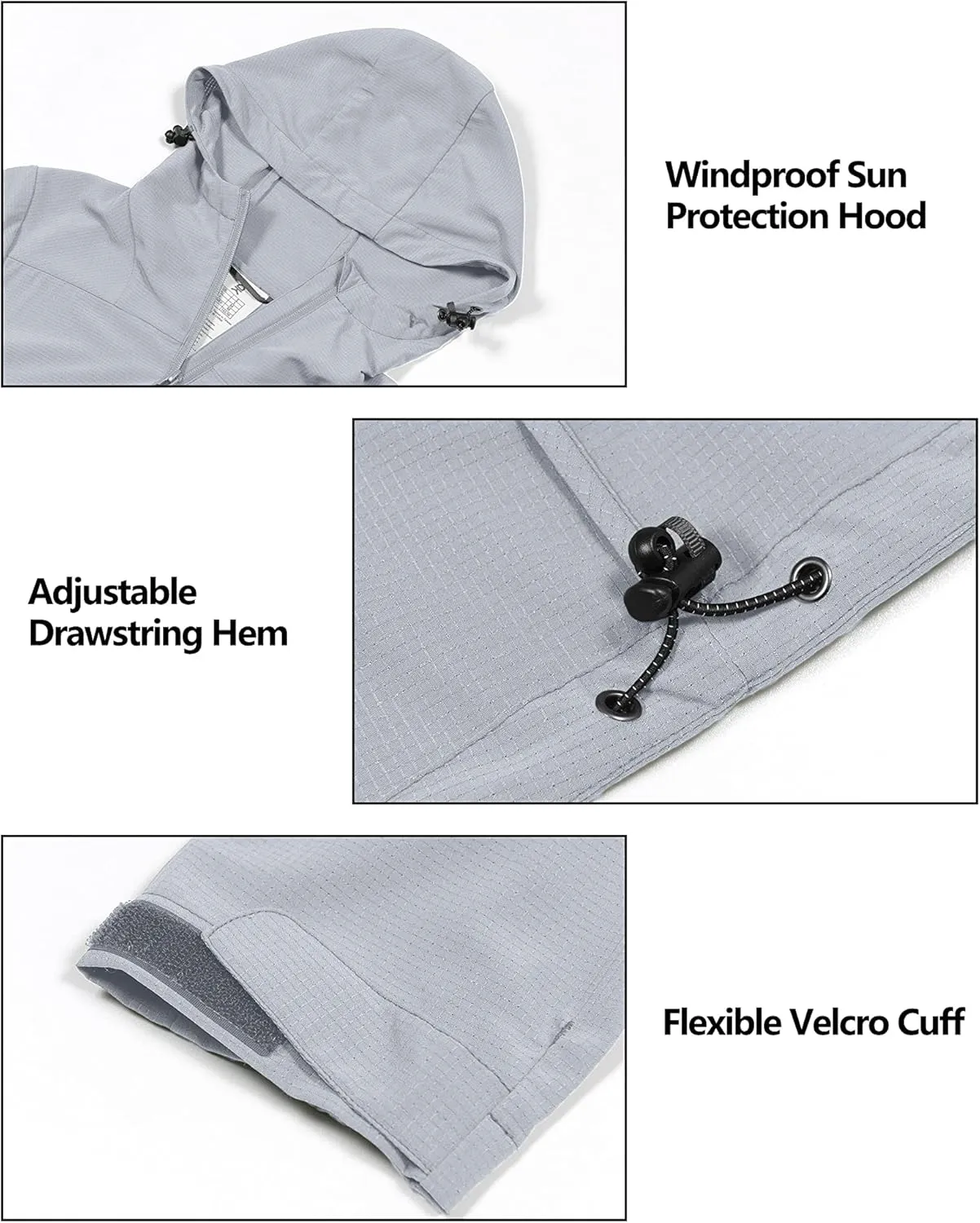 Little Donkey Andy Women's Sun Protection Hoodie Jackets Long Sleeve UPF50  Shirts Hiking Travel Camp Air Holes Full Zip