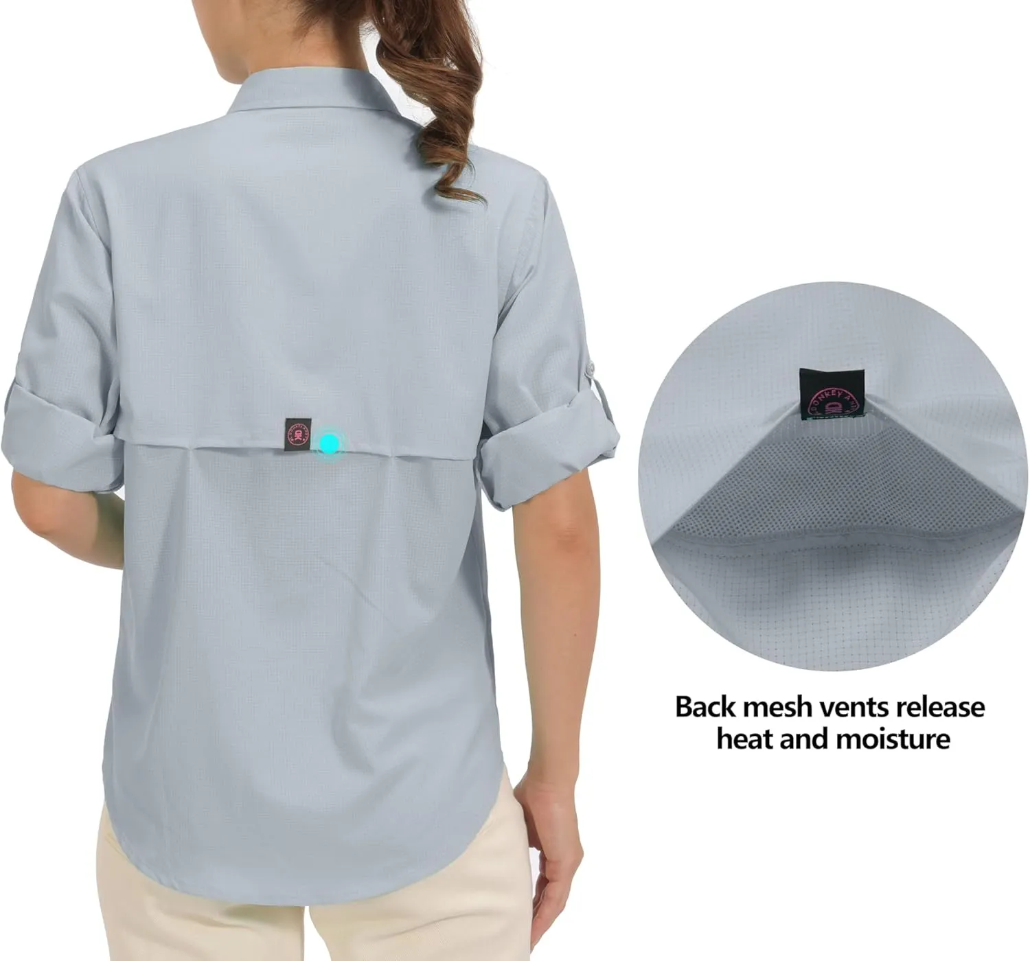 Little Donkey Andy Women's UPF 50 UV Protection Shirt, Breathable Long Sleeve Fishing Hiking Shirts, Quick Dry