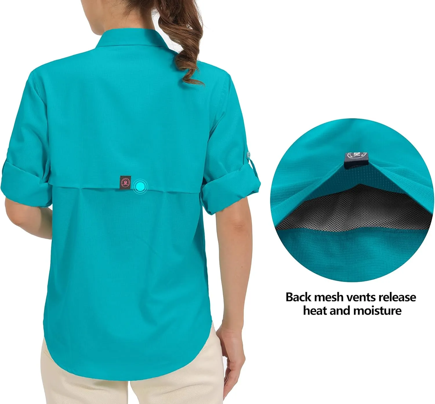 Little Donkey Andy Women's UPF 50 UV Protection Shirt, Breathable Long Sleeve Fishing Hiking Shirts, Quick Dry