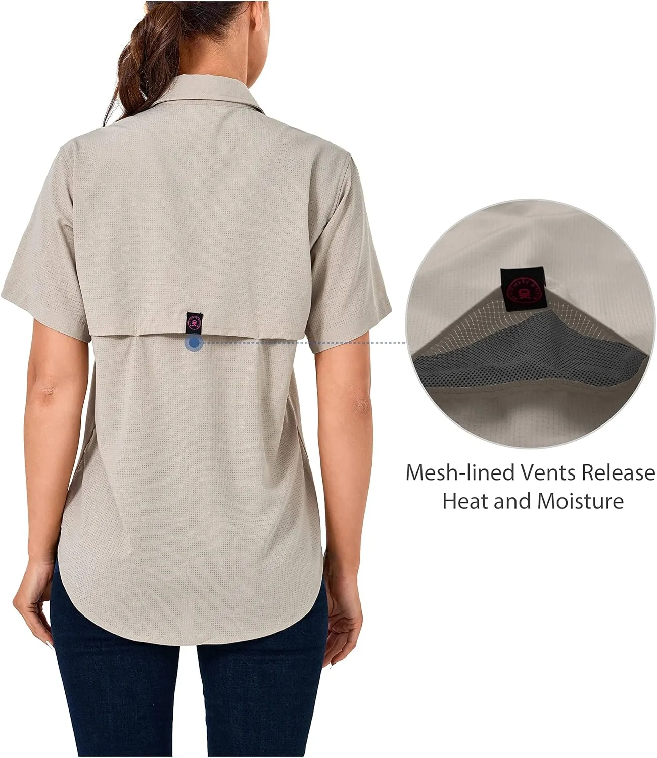 Little Donkey Andy Women's UPF 50 UV Protection Shirt, Breathable Short Sleeve Fishing Hiking Shirts, Quick Dry