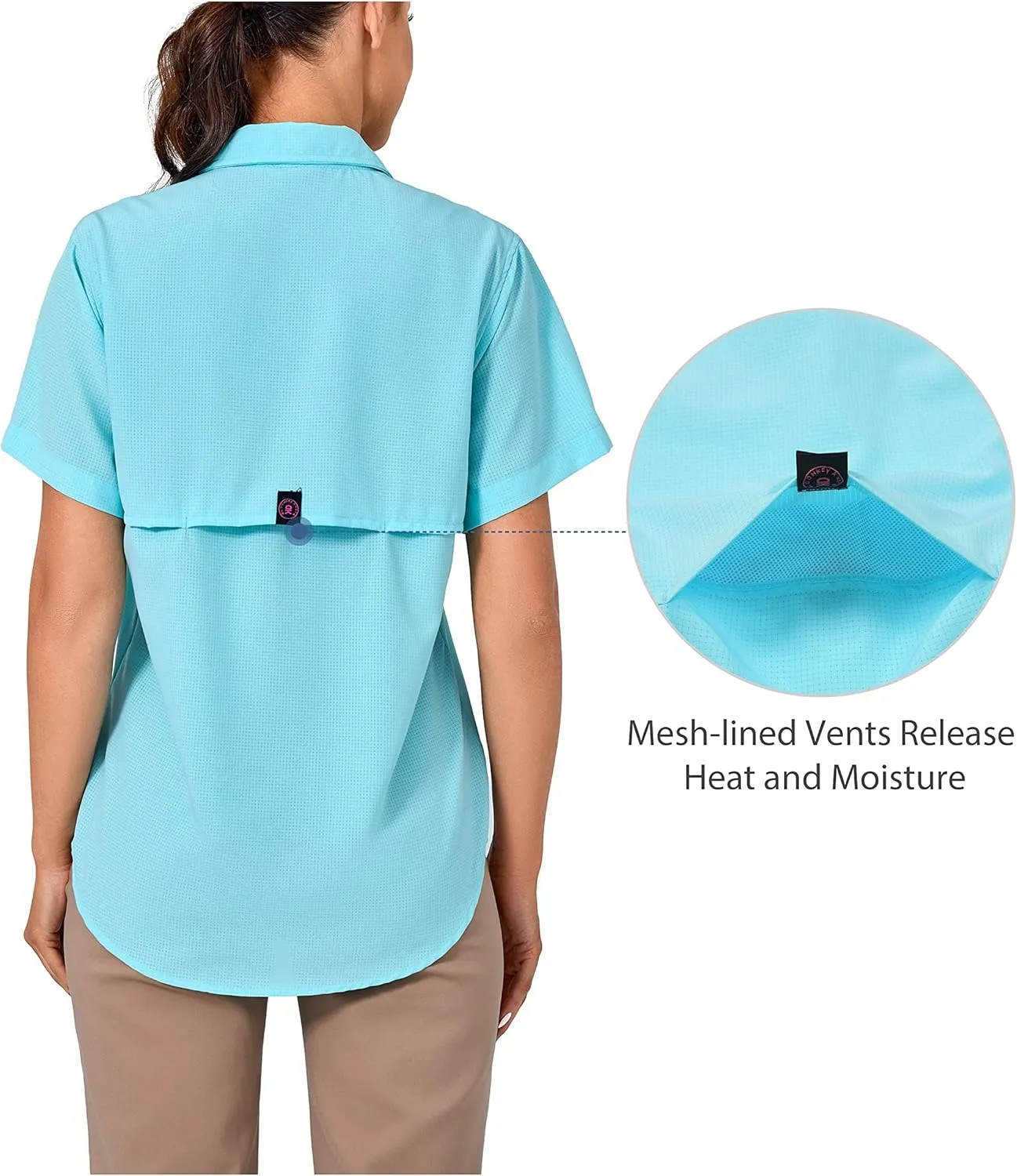 Little Donkey Andy Women's UPF 50 UV Protection Shirt, Breathable Short Sleeve Fishing Hiking Shirts, Quick Dry