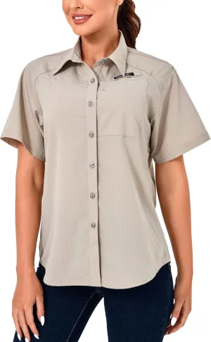 Little Donkey Andy Women's UPF 50 UV Protection Shirt, Breathable Short Sleeve Fishing Hiking Shirts, Quick Dry